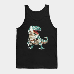 Spooky Mummy Dinosaur Halloween Costume for Kids Boys Tank Top